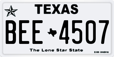TX license plate BEE4507