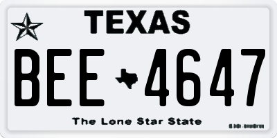 TX license plate BEE4647