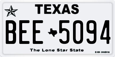 TX license plate BEE5094