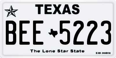 TX license plate BEE5223