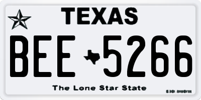 TX license plate BEE5266