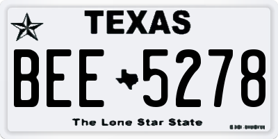 TX license plate BEE5278