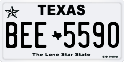 TX license plate BEE5590