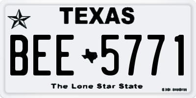TX license plate BEE5771