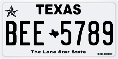 TX license plate BEE5789