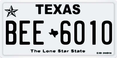 TX license plate BEE6010