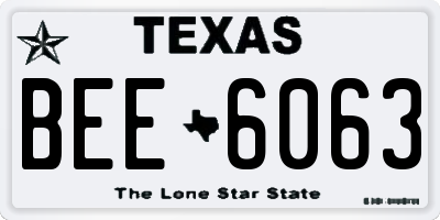 TX license plate BEE6063