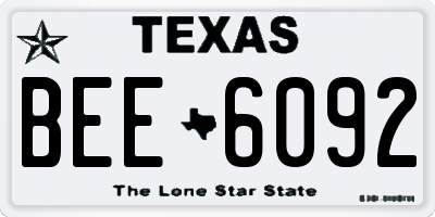 TX license plate BEE6092