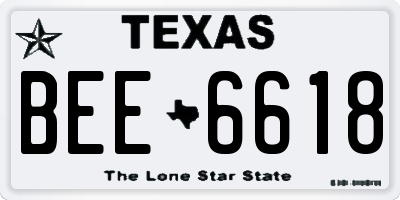 TX license plate BEE6618