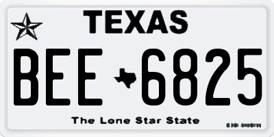 TX license plate BEE6825
