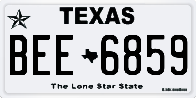 TX license plate BEE6859