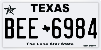 TX license plate BEE6984