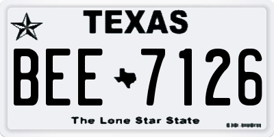 TX license plate BEE7126