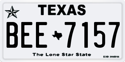 TX license plate BEE7157