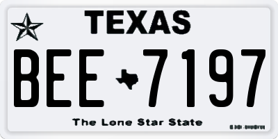TX license plate BEE7197