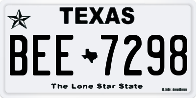 TX license plate BEE7298