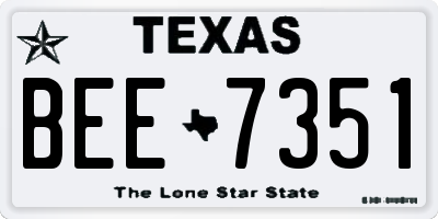 TX license plate BEE7351
