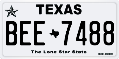 TX license plate BEE7488