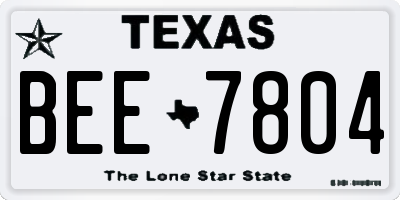 TX license plate BEE7804
