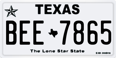 TX license plate BEE7865