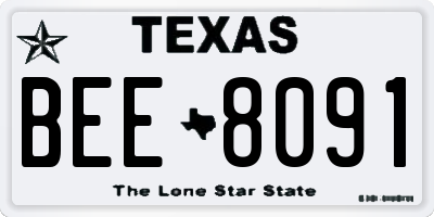 TX license plate BEE8091