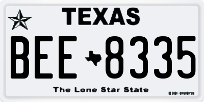 TX license plate BEE8335
