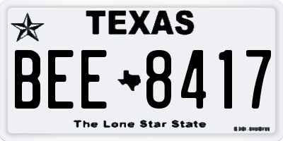 TX license plate BEE8417