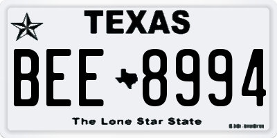 TX license plate BEE8994
