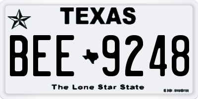 TX license plate BEE9248