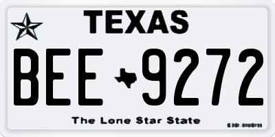 TX license plate BEE9272
