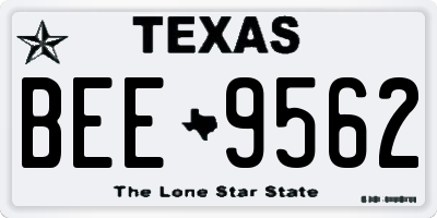 TX license plate BEE9562