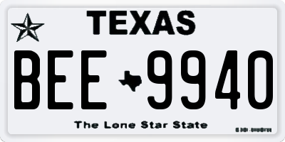 TX license plate BEE9940
