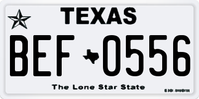 TX license plate BEF0556