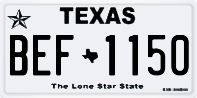 TX license plate BEF1150