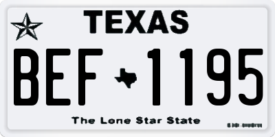 TX license plate BEF1195