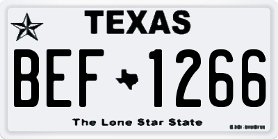 TX license plate BEF1266