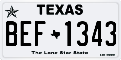 TX license plate BEF1343