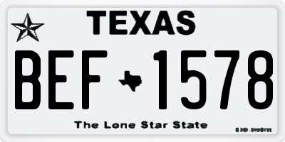 TX license plate BEF1578