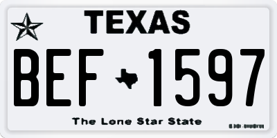 TX license plate BEF1597