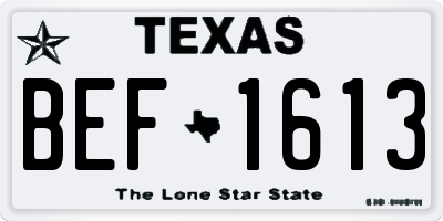 TX license plate BEF1613