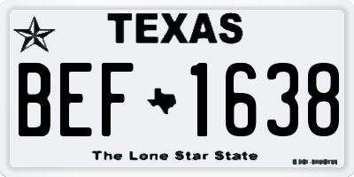 TX license plate BEF1638