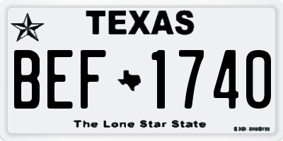 TX license plate BEF1740