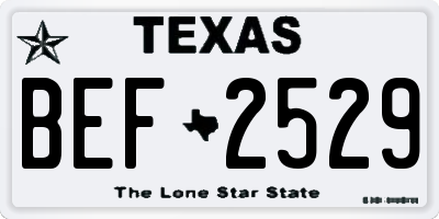 TX license plate BEF2529