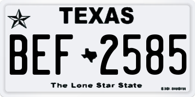 TX license plate BEF2585