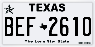 TX license plate BEF2610
