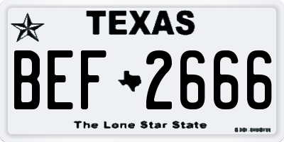 TX license plate BEF2666