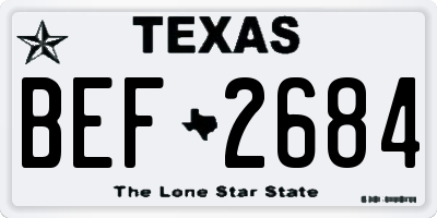 TX license plate BEF2684