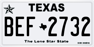 TX license plate BEF2732