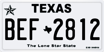 TX license plate BEF2812