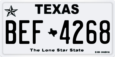 TX license plate BEF4268